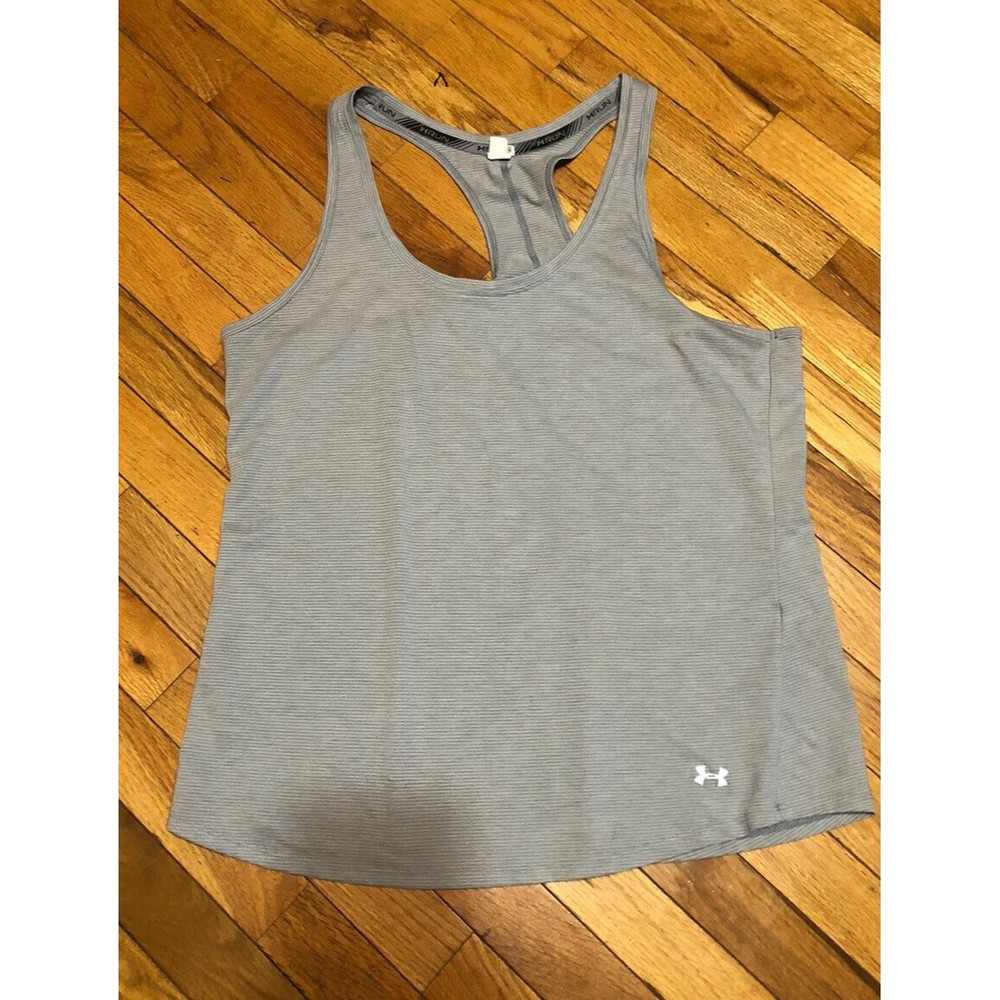 Under Armour Women's X Large Run Streaker Gray Striped Tank 1271522